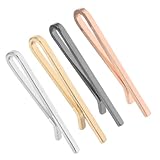 Abaodam 4pcs Men's Tie Clip Set Gold-plated Copper Necktie Bars with Silver, Gunmetal, Black, Rose Gold Colors Classic Men’s Fashion Accessories for Wedding, Business, and Formal Use
