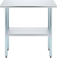 Vista 351 de Mesa de trabajo de acero inoxidable, mesa de metal