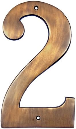 Adonai Hardware 8" Brass Numeral "2" (Antique Brass)