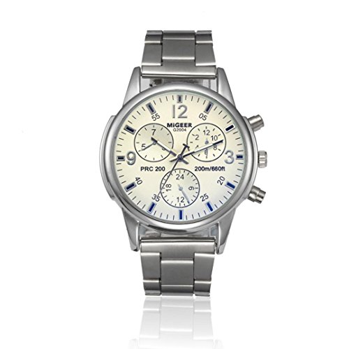 Amlaiworld Uomo Acciaio Inossidabile analogico