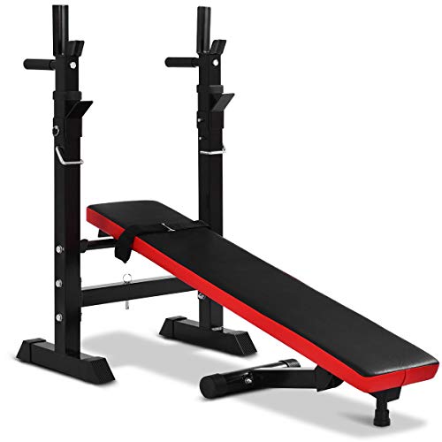 Goplus Adjustable Weight Bench –Weight Lifting Bench – Multi-function for Fitness Exercise and Strength Workout - Fully Adjustable Weight Catches Bench Press - Foldable Incline Exercise Bench