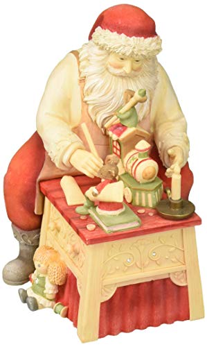 Enesco Heart of Christmas Santa Finishing Touches Figurine, 7.48 Inch, Multicolor