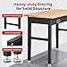 ENJOYWOOD Work Bench with Storage Adjustable Workbenches with Drawer for Garage 48 Inch Rubber Wood Top Garage Workbench with Pegboard, Power Outlets for Woodworking,Home, Office, Workshop