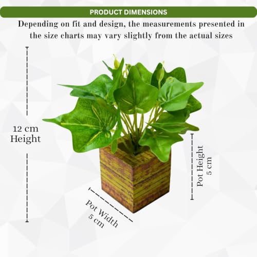 Image of DecoreBugs Artificial Real Touch Flower Plant with Pot (Pack of 2), 16 cm Height, Decorative Faux Floral Plant for Home, Office, Living Room, Bedroom, Table & Shelf Decor