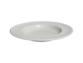 Tuxton China CWD-120 Pasta Bowl, 24-1/2 oz., 12" Diameter x 2" H, Round, Microwave and Dishwasher Safe, Oven Proof, Fully Vitrified, Ceramic, Concentrix, White, Pack of 6