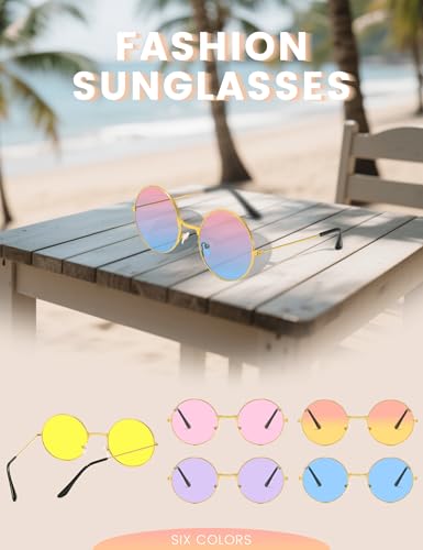 Round Hippie Glasses 60s 70s Retro Circle Sunglasses for Women Men Disco Party Accessory Masquerade Costume2