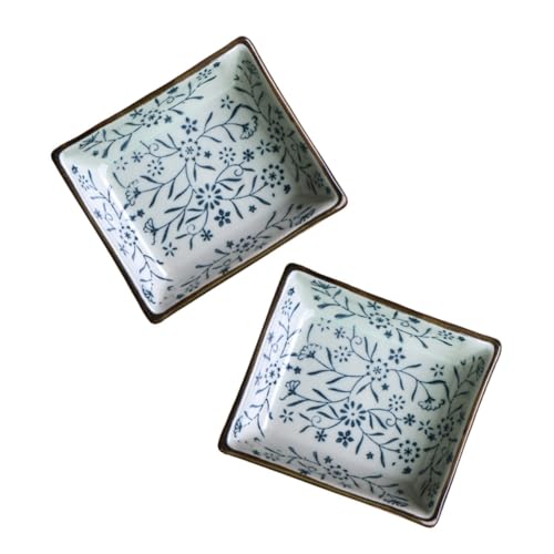 HOLIDYOYO Lot De 2 Assiettes à Sauce En Céramique Blanche Petites, Plats à Tremper Pour Sauces, Récipient De Service Pour Restaurant, Facile à Transporter, La Cuisine Et Restauration