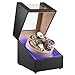 J&T Technology Watch Winder for Automatic Watches,Automatic Watch Winder with LED Light,Rotating Watch Case with Japanese Quiet Motor,4 Rotation Modes,USB Type C