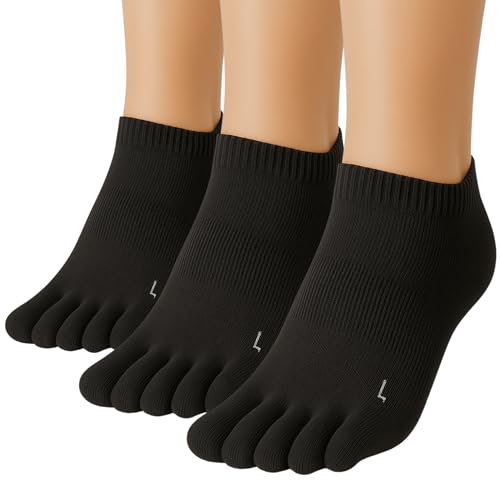 Cushion Running Toe Socks Athletic Five Finger Socks Ankle Toe Socks for Men and Women No Blister