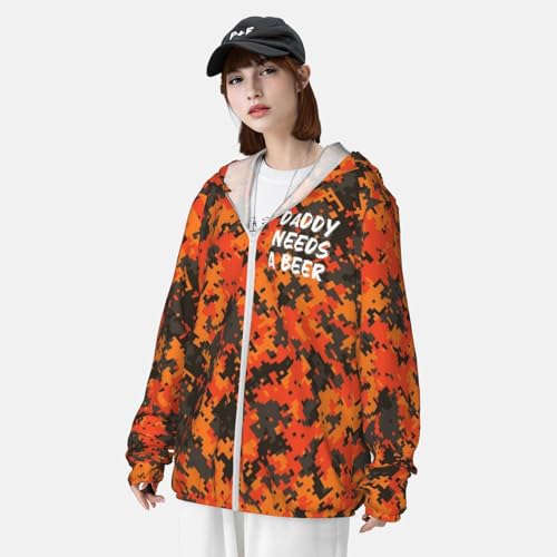 Daddy Needs A Beer Men's Sun Protection Shirts with Zipper Women's Long Sleeve SPF Uv Shirt,4