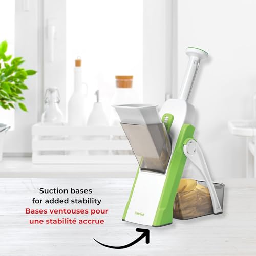 Starfrit Pump'n'Slice - Vertical Mandoline, Food Chopper, Slicer - Safe Enclosed Blades - Folds for Storage | Cleaning Tool -2-in-1 by Starfrit - Image 8