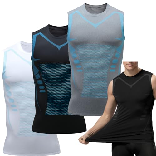 POOULR Novo colete modelador 2024, 3 peças, tecido de seda gelada confortável e respirável, colete m