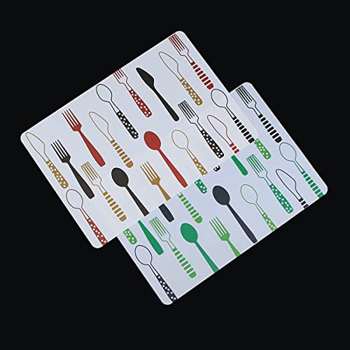 Image of 8 Pieces PVC Table Mats Set - Non-Slip, Heat Resistant and Washable Hot Insulation Pad - Modern Waterproof Placemats for Dining Table, Kitchen, Restaurant, Hotel (8-Piece, Green Colour)