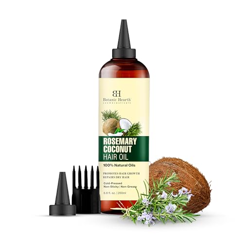Botanic Hearth Haaröl mit Rosmarin, Kokos & Avocado + Biotin | 180 ml | Rosemary, Coconut & Avocado Hair Oil | Nährendes Öl für Haarwachstum & Stärkung | Für alle Haartypen geeignet
