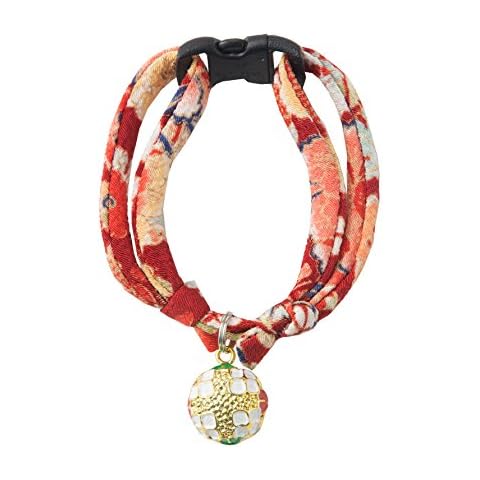 necoichi Chirimen Temari Dynasty Katze Halsband, rot Cover