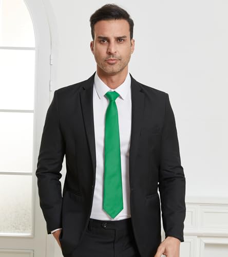 Image of DecTwig Men's Ties Solid Color Formal Neckties 3.15 inch (8CM) Black Ties For Men