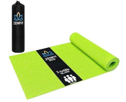 Image of Yoga Mats For Women Yoga Mat For Men Exercise Mat For Home Gym Mat Anti Slip YogaMate 4mm Workout Mat YogaMat For Kids Yoga Mate Gym Mats - Grey, Ethylene Vinyl Acetate (Green)