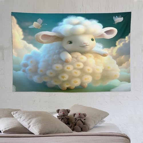 Tapisserie de sceau 3D mouton, tenture murale élégante pour transformer votre salon