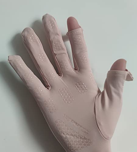 CAMSTIC Luvas femininas longas para dirigir FPS 50+ com proteção UV e tela sensível ao toque, Rosa,