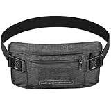 Hidden Money Belt for Travel, RFID Blocking Waist Wallet, 2 Zippers