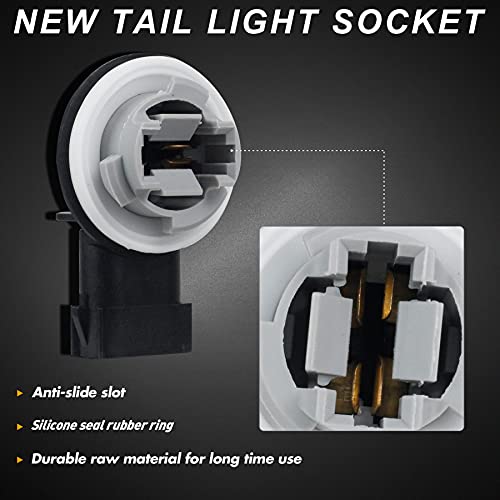 Hercoo Turn Signal Tail Light Socket Tail Lamp Lights Wiring Harness Plug Connectors Holder Compatible With Dodge Ram 1500 2009-2020 Ram 2500 3500 2010-2020, Pack Of 2 #TOP2