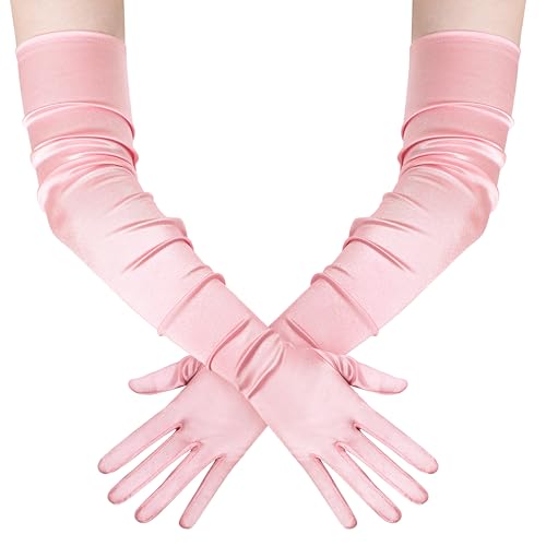 Guantes largos de satén de alta calidad estilo ópera retro para vestidos de gala 2