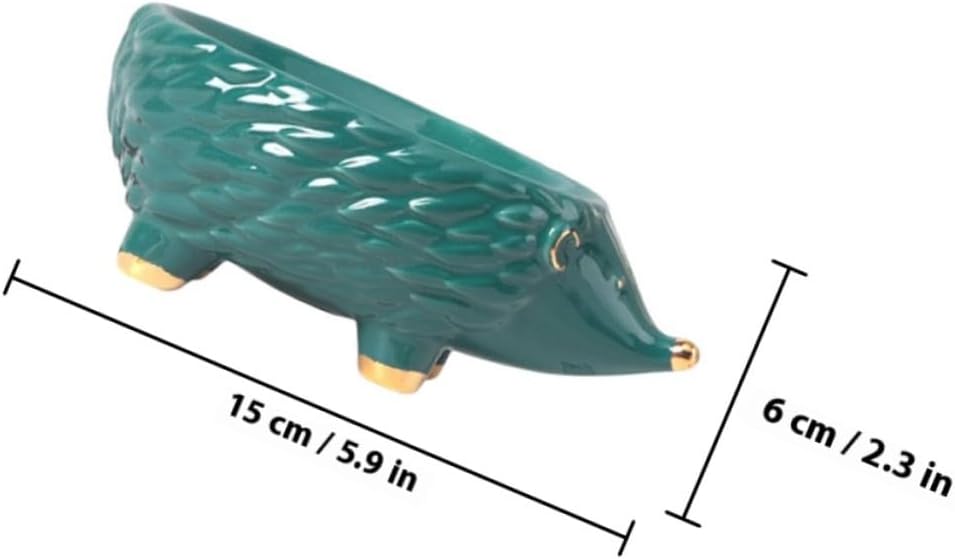 Ceramic Hedgehog Soap Holder with Drain Rack Cute Cartoon Animal Design Bathroom Soap Dish for Home Supply