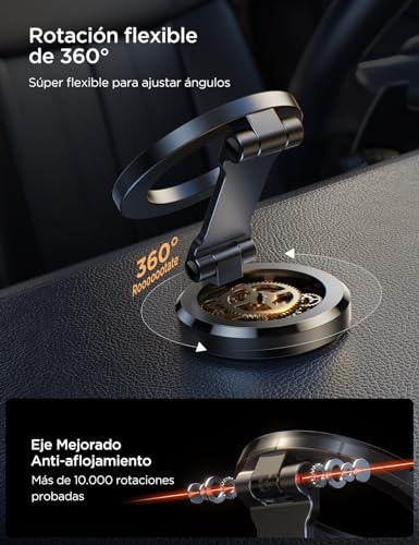 JOYROOM Soporte Móvil Coche para MagSafe, Todo Metal Soporte Magnetico Movil Plegable con 20 X N55 Súper imanes y 360° Rotación, Iman Coche Movil para iPhone 17 16 15 14 13 y Funda MagSafe - imagen 3