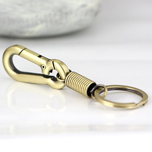 Image of maycom Retro Style Simple Strong Carabiner Shape Keychain Key Chain Ring Keyring Keyfob Key Holder (Bronze)