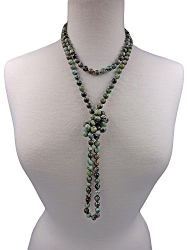 MGR MY GEMS ROCK! 60 Inch Polished Genuine African Turquois Multi-layer Long Endless Infinity Beaded Necklace. - Image 5