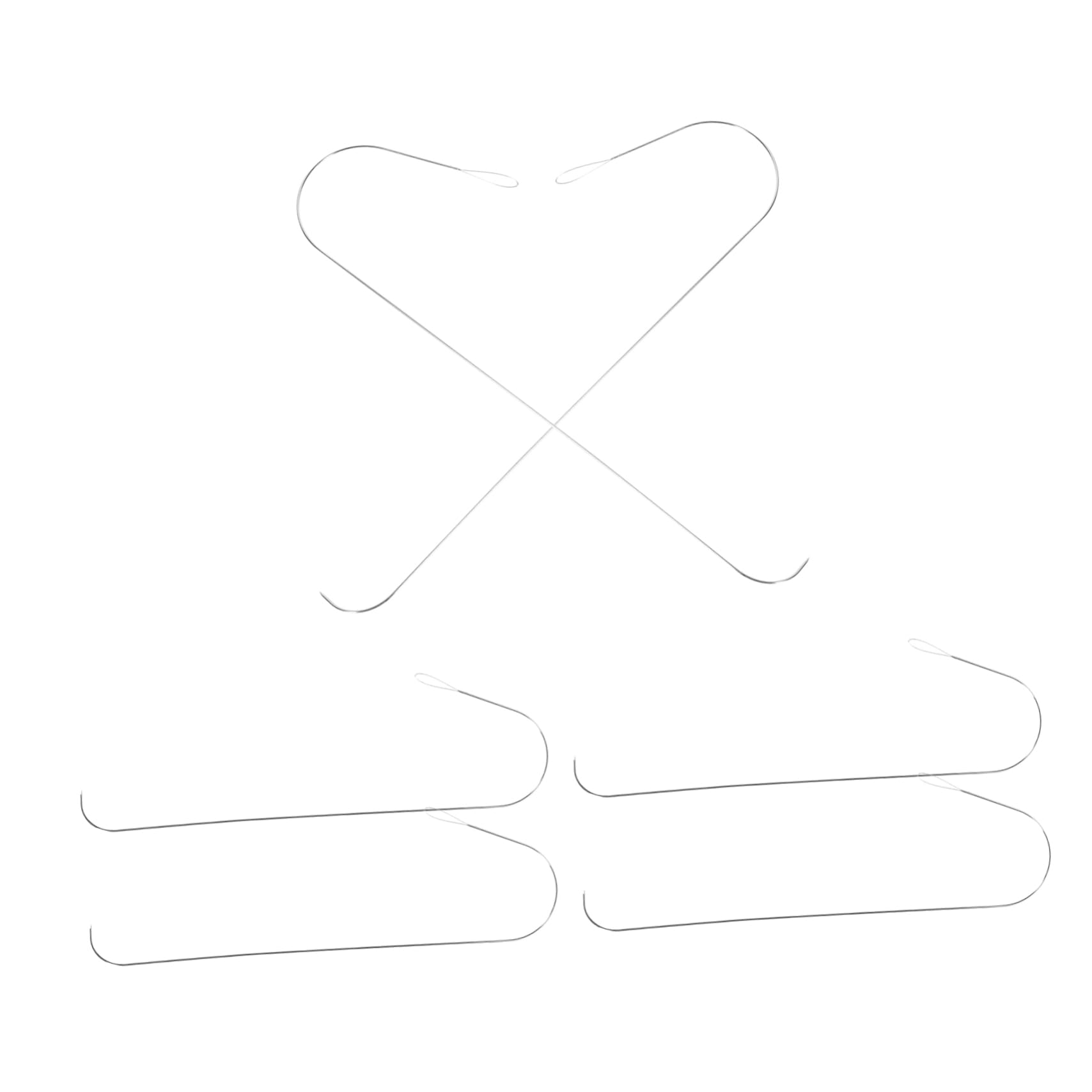 LALAFINA Convenient Beading Needles 6pcs Big Eye for Jewelry Making Metal Bead Threader Curved Tips for DIY Beading Embroidery Crafts