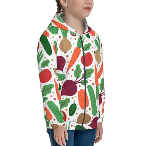 Vegetables Kid Hoodies Boys Zip Up Sweatshirts Girls Pullover with Pocket4