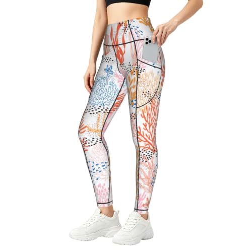 Pantalones de yoga para running y estilo casual leggings con estampado coral