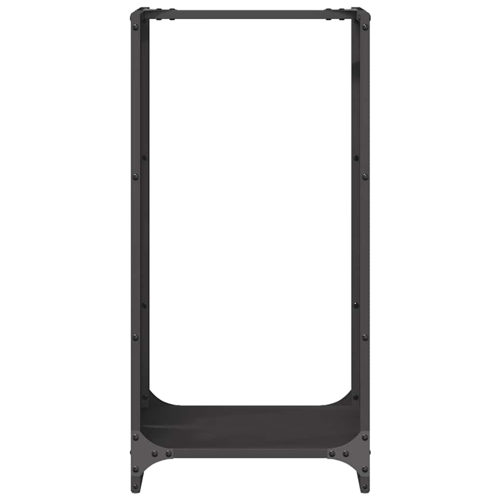 Gecheer Brennholzregal Schwarz 40x30x80 cm Kaltgewalzter Stahl, Kaminholzregal Kaminholzunterstand für innen und außen Lagerfeuer Camping Reisen864219