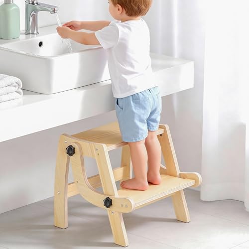 Toddler Step Stool, Foldable Step Stool for Kids, Convert to