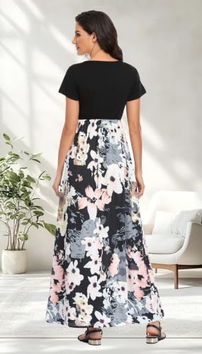 Image of Mommy Jennie Women's Maxi Dresses Short Sleeve Long Casual Summer Sundresses