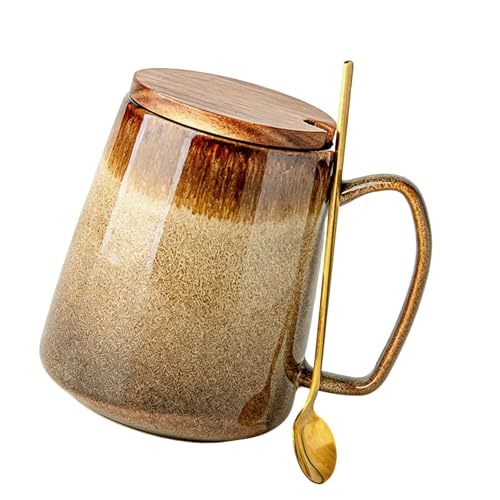 Oxxggkao Tazze da caffè in ceramica smaltata Raku con design ergonomico affusolato per casa e ufficio, capacità 350 ml, tazza da tè per ufficio