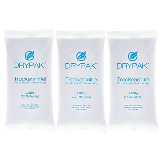 DRYPAK | 1 000 gram (1 kg) torrmedelpåse/silikagel/silikongummi (kan återanvändas) / dra nytta av mängdenrabatt! 3 x 1.000 Gramm