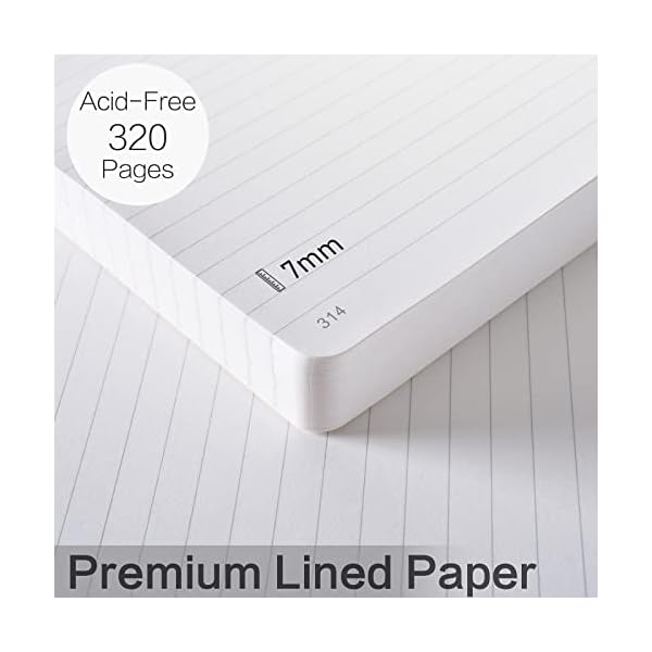 Notizbuch A5 liniert, Hardcover Journal Notebook Tagebuch mit 320 Lined Nummerierte Seiten, 100 g/m² Tintenfestes Dickes… – Bild 5