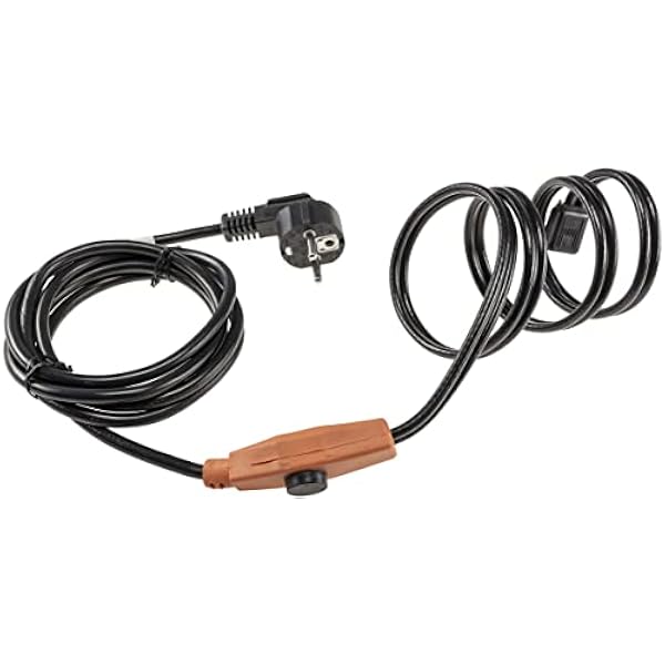 Frostskydd, värmekabel med temperaturgivare, 12 meter, värmekabel, frostkabel, med skyddskontakt, för vattenledningar i huset, pool, damm