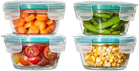 OXO Good Grips 8 Piece Prep, Serve and Store Smart Seal Glass Foo...