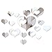 CAOLATOR Autocollant Mural Toilette/Salle de Bain/Baignoire Porte Sticker Mural en Forme de Coeur Argent