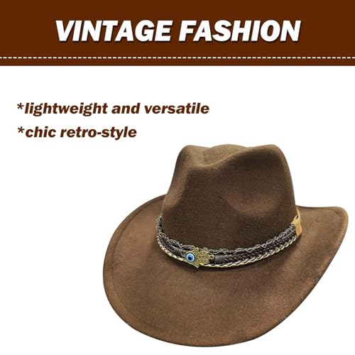 Image of Cowboy Hat Bands for Men Women, Leather Hatbands Belt for Cowboy /Western /Fedora /Cowgirl Hats