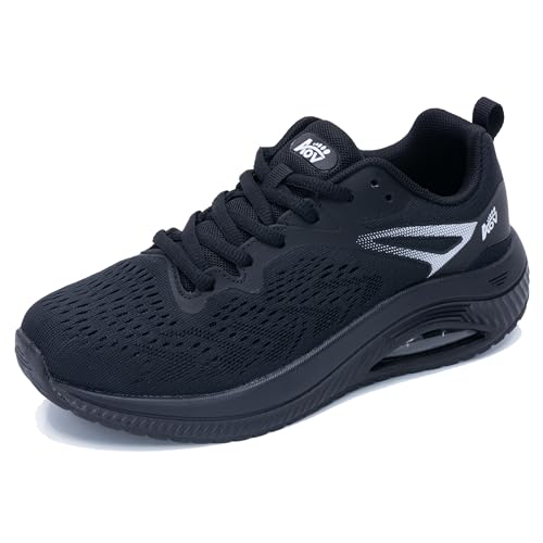 Image of IIV Women Walking Shoes with Arch Support,Plantar Fasciitis Tennis Shoes Comfortable Orthotic Casual Sneakers Solid Black Size 9