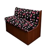 DBBXHZJY Cherry RV Dinette Cushion Covers,Loveseat Slipcovers Replacement Sofa Slipover for Travel Trailer Couch Includes Backrest Cover & Bench Cover,Black
