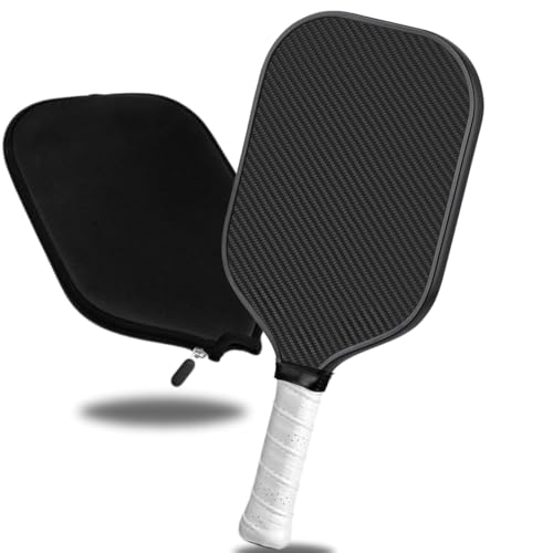 Carbon Fiber Pickleball Paddle, CRBN Pickleball Paddle with 16mm Honeycomb Core, Lightweight, Shock-Absorbing with Anti-Slip Grip, Ultimate for Novice & Pro Players, with Cover.