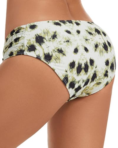 Image of Women's Bathing Suit Bottoms Full Coverage Ruched Bikini Tankini Bottom Swimsuit Brief