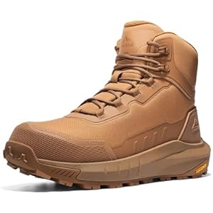 NORTIV 8 Composite Toe Boots for Men ASTM F2413-24 Safety Work Boots Lightweight Anti-Fatigue Non-Slip with Zipper for Warehouse Construction, Terrascope-nano 9 Coyote