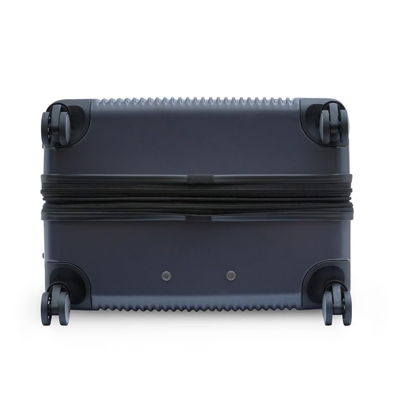 Image of Tommy Hilfiger Polyester Luggage Trolley, Grey, Empire Plus, 63L | Big Hard Suitcase for Travel Medium 360 Degree