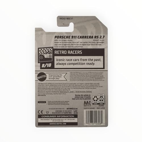 Hot Wheels Porsche 911 Carrera RS 2.7, Retro Racers 8/10 [Blanco]